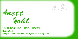 anett hohl business card